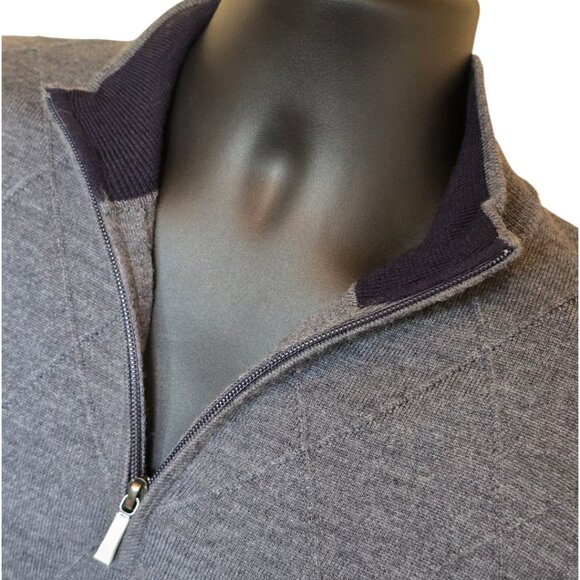 NWOT  -  BROOKS BROTHERS Merino Wool Argyle Quarter Zip Sweater sz S - Picture 4 of 13